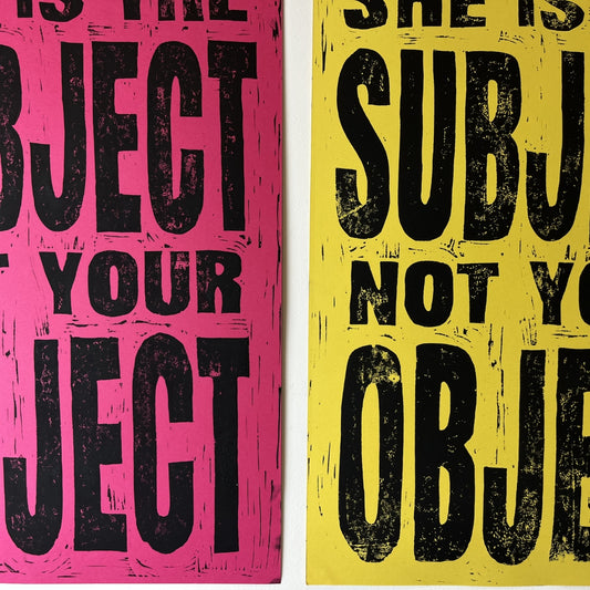 A3 Hand Lino Printed Poster Pair