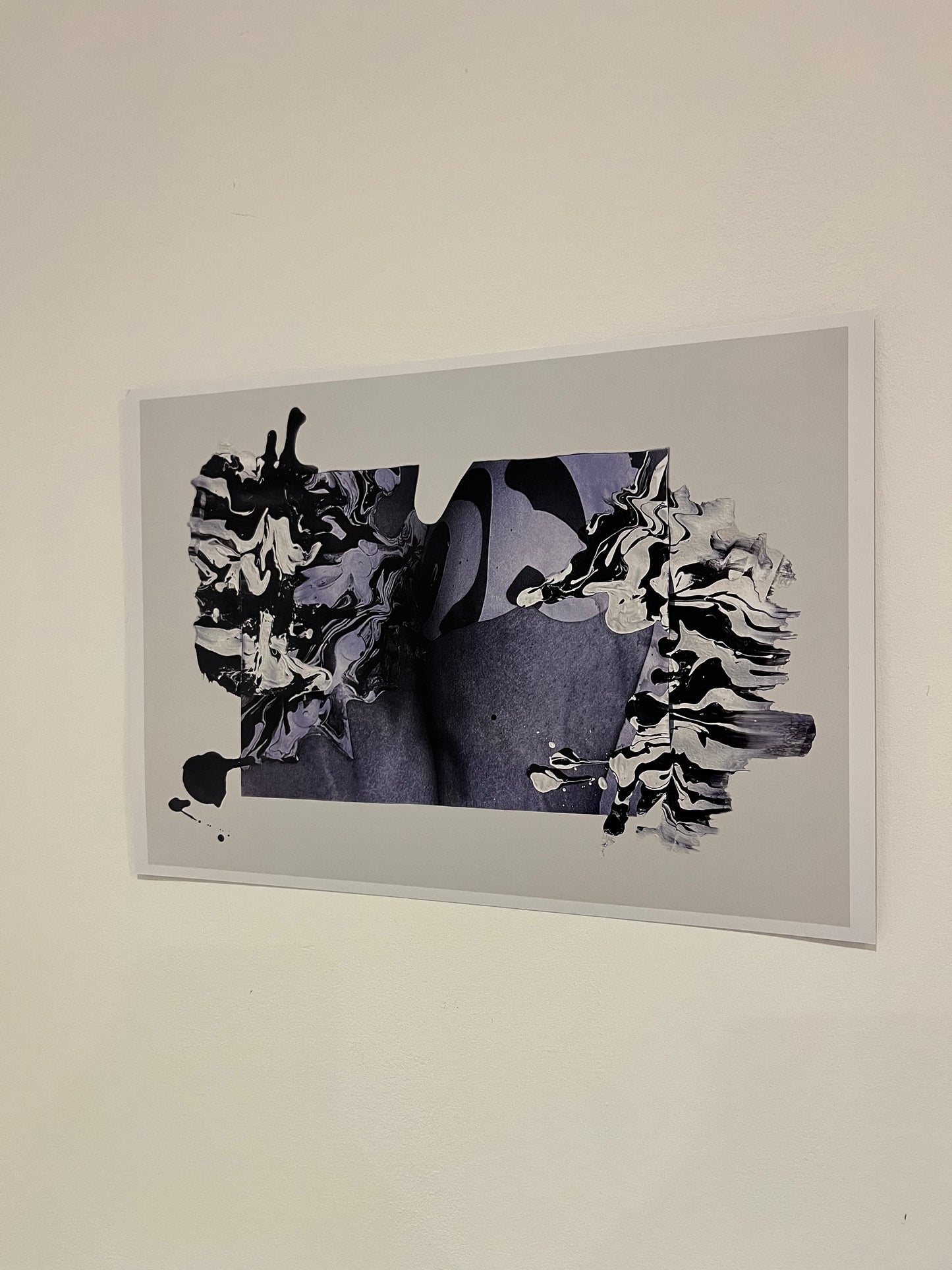 A4 Print Spilled in Greyscale