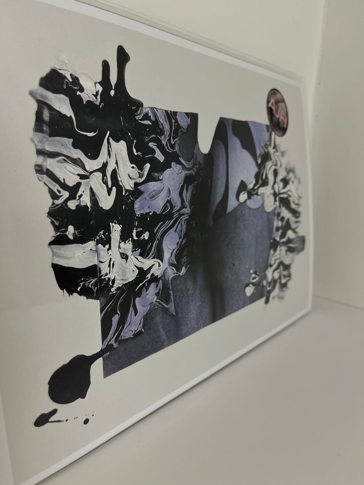 A4 Print Spilled in Greyscale