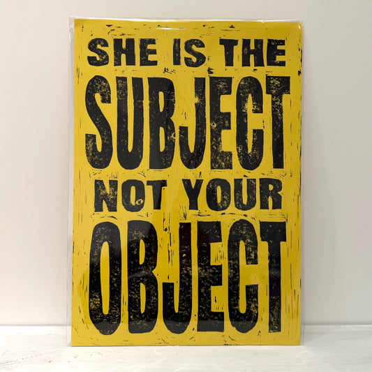 A3 Yellow Lino Print