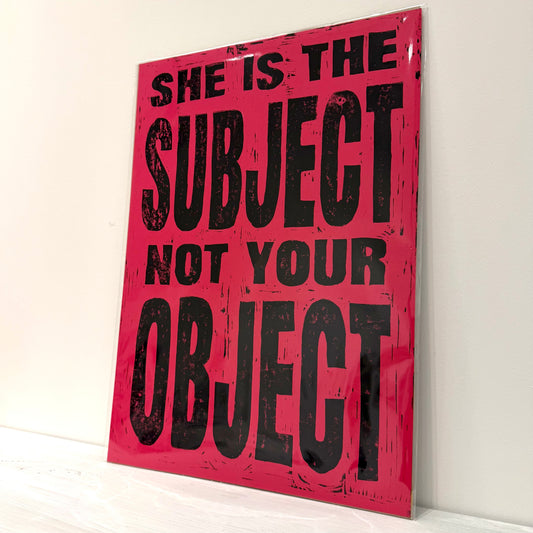 A3 Pink Lino Print