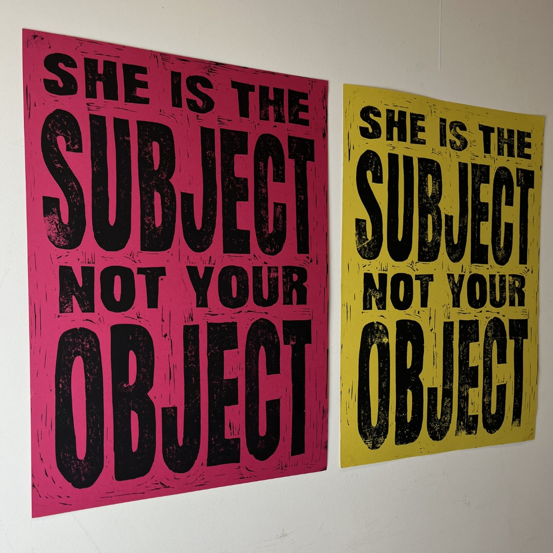 A3 Hand Lino Printed Poster Pair