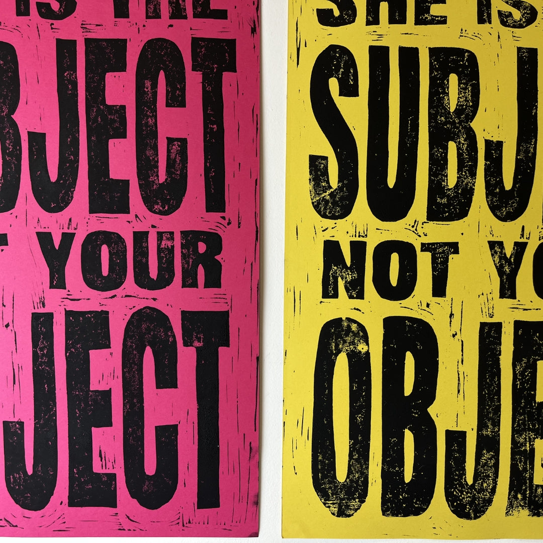 A3 Hand Lino Printed Poster Pair