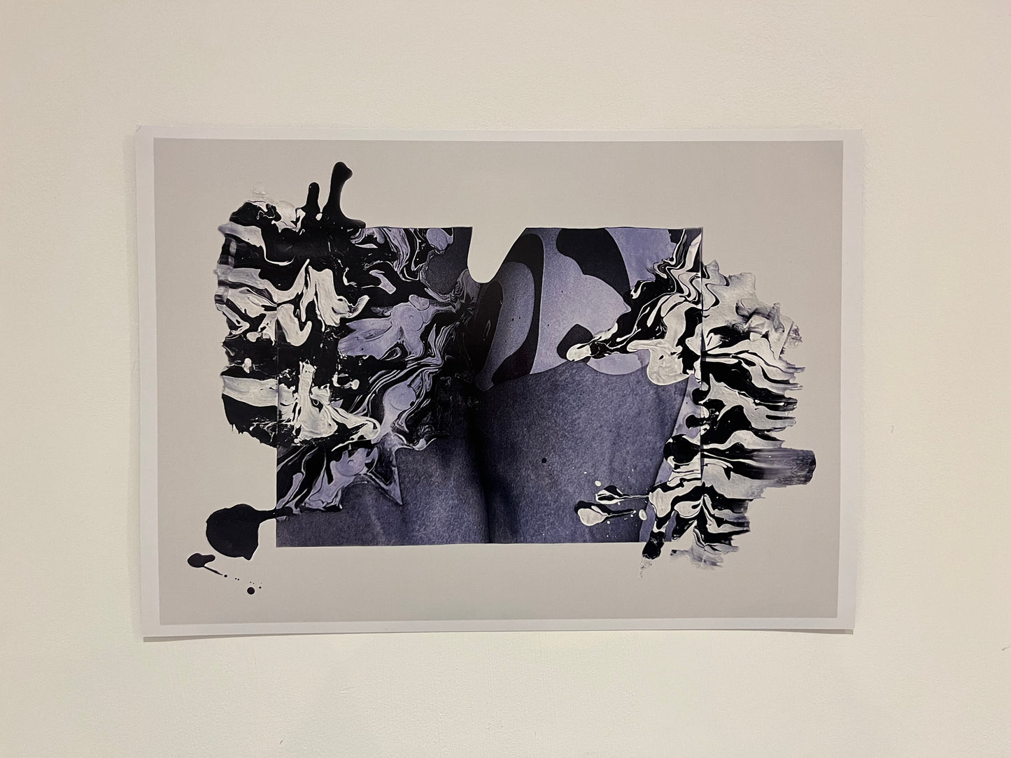 A4 Print Spilled in Greyscale