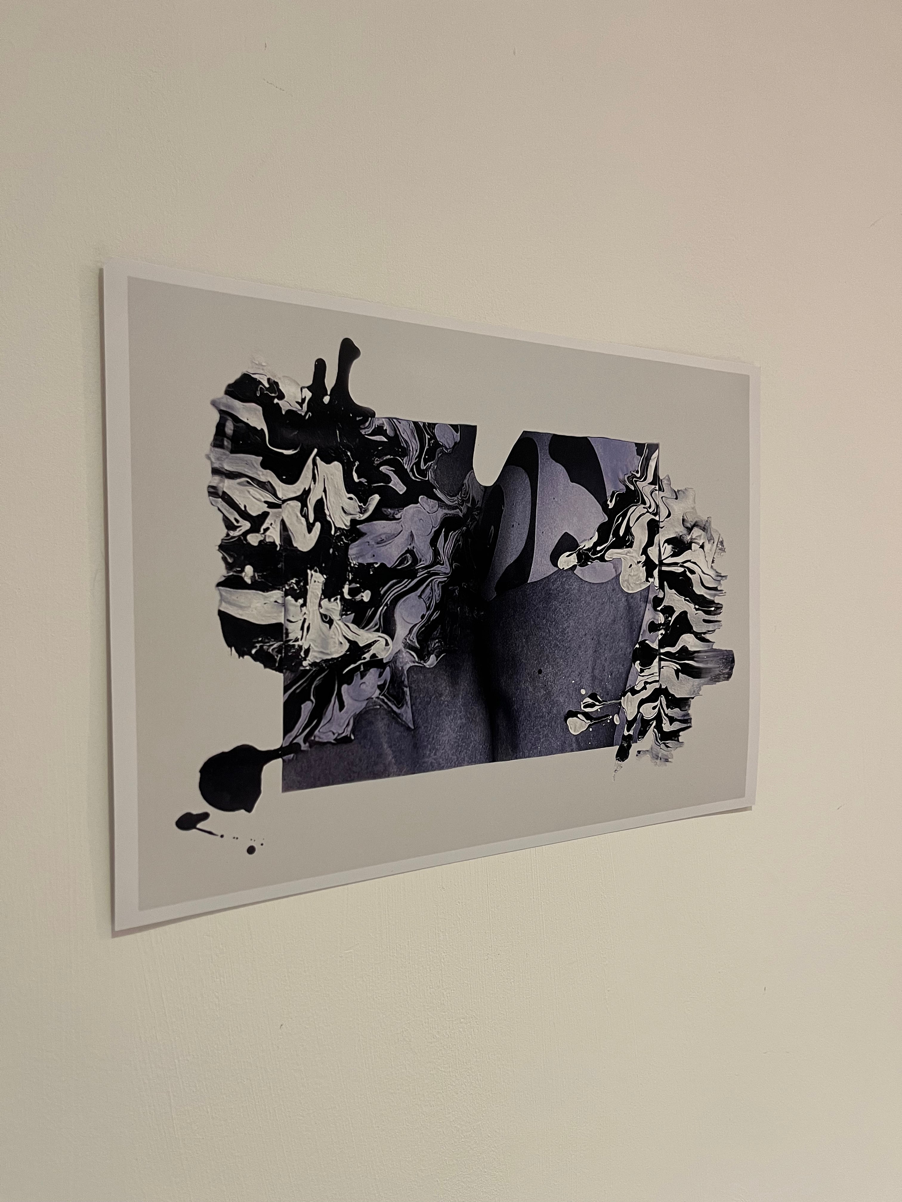 A4 Print Spilled in Greyscale