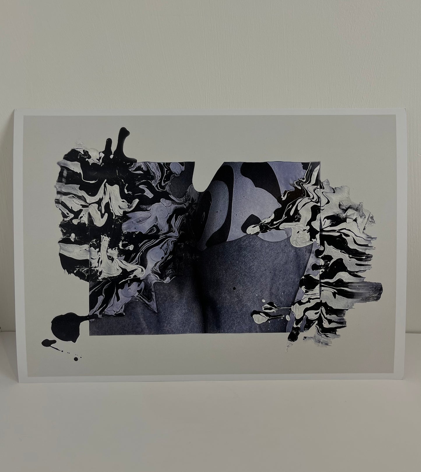 A4 Print Spilled in Greyscale