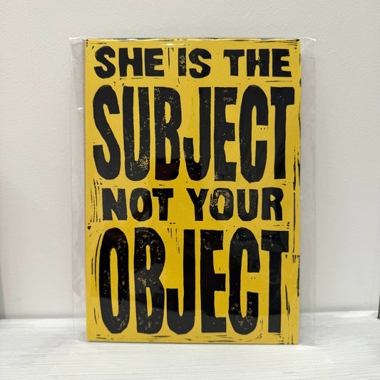 A5 Yellow Lino Print
