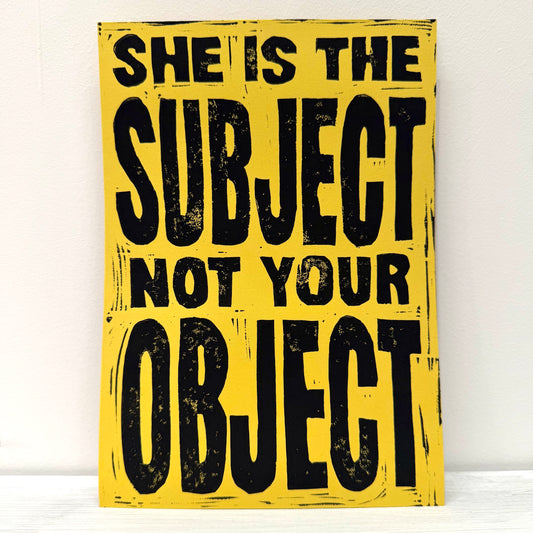A5 Yellow Lino Print