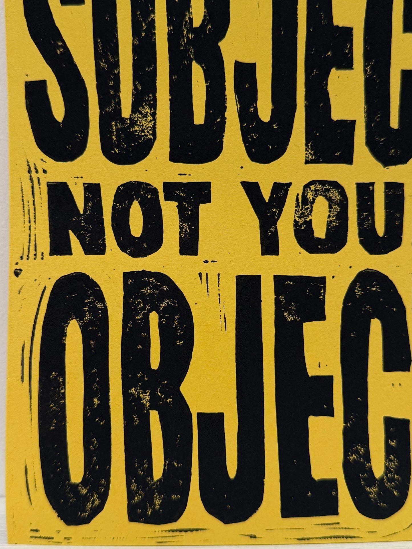 A5 Yellow Lino Print