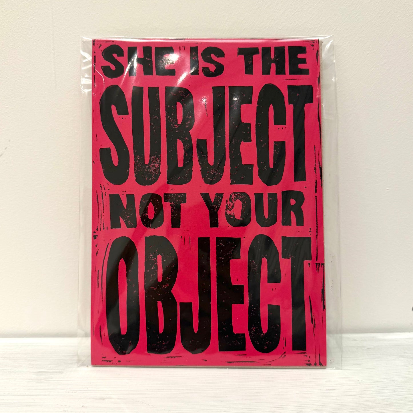 A5 Pink Lino Print
