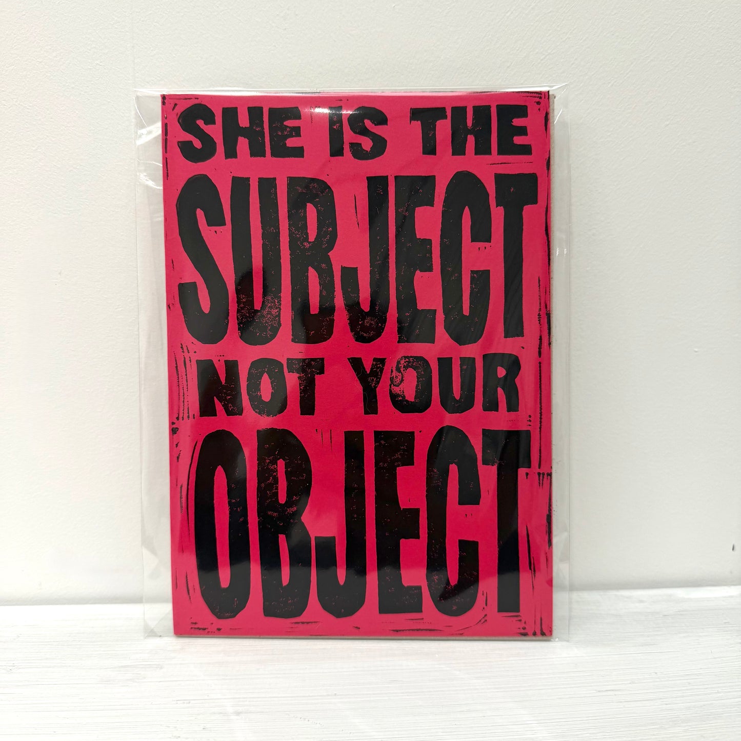 A5 Pink Lino Print