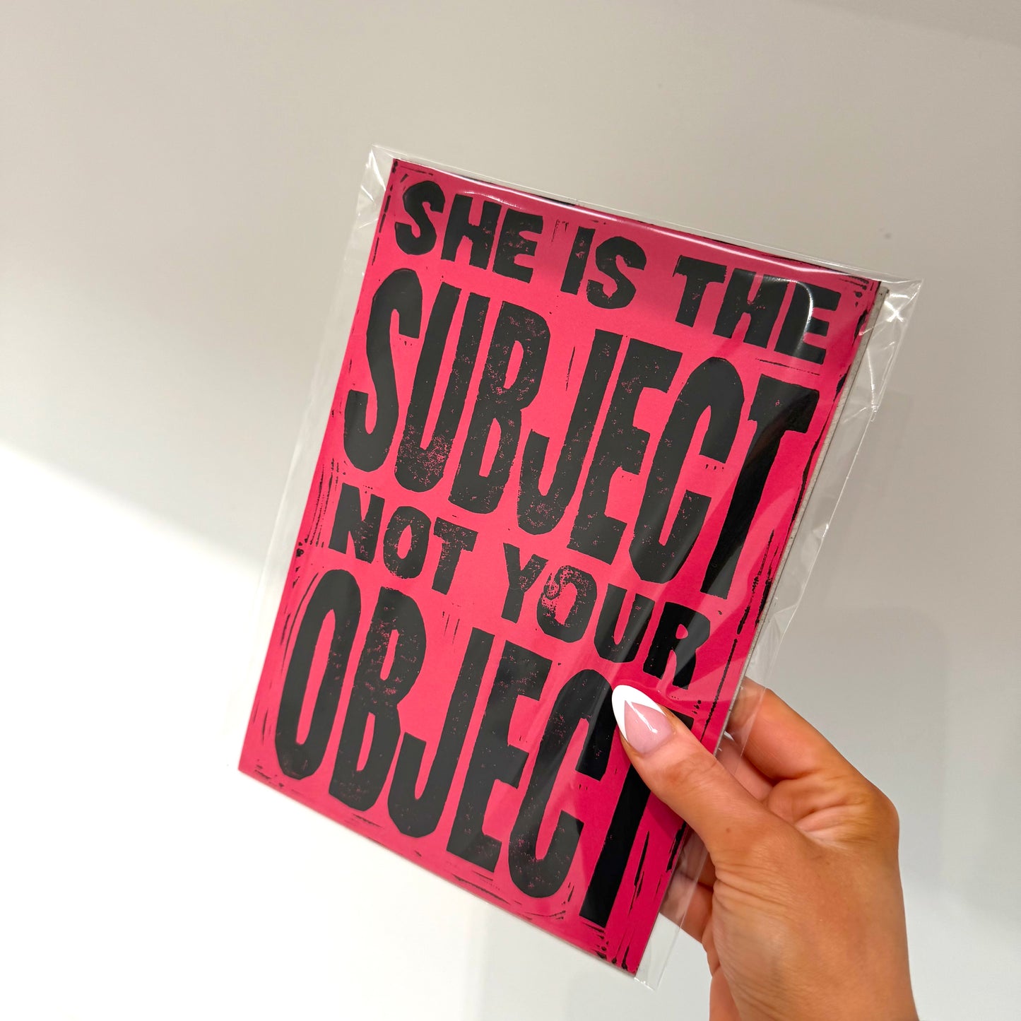A5 Pink Lino Print