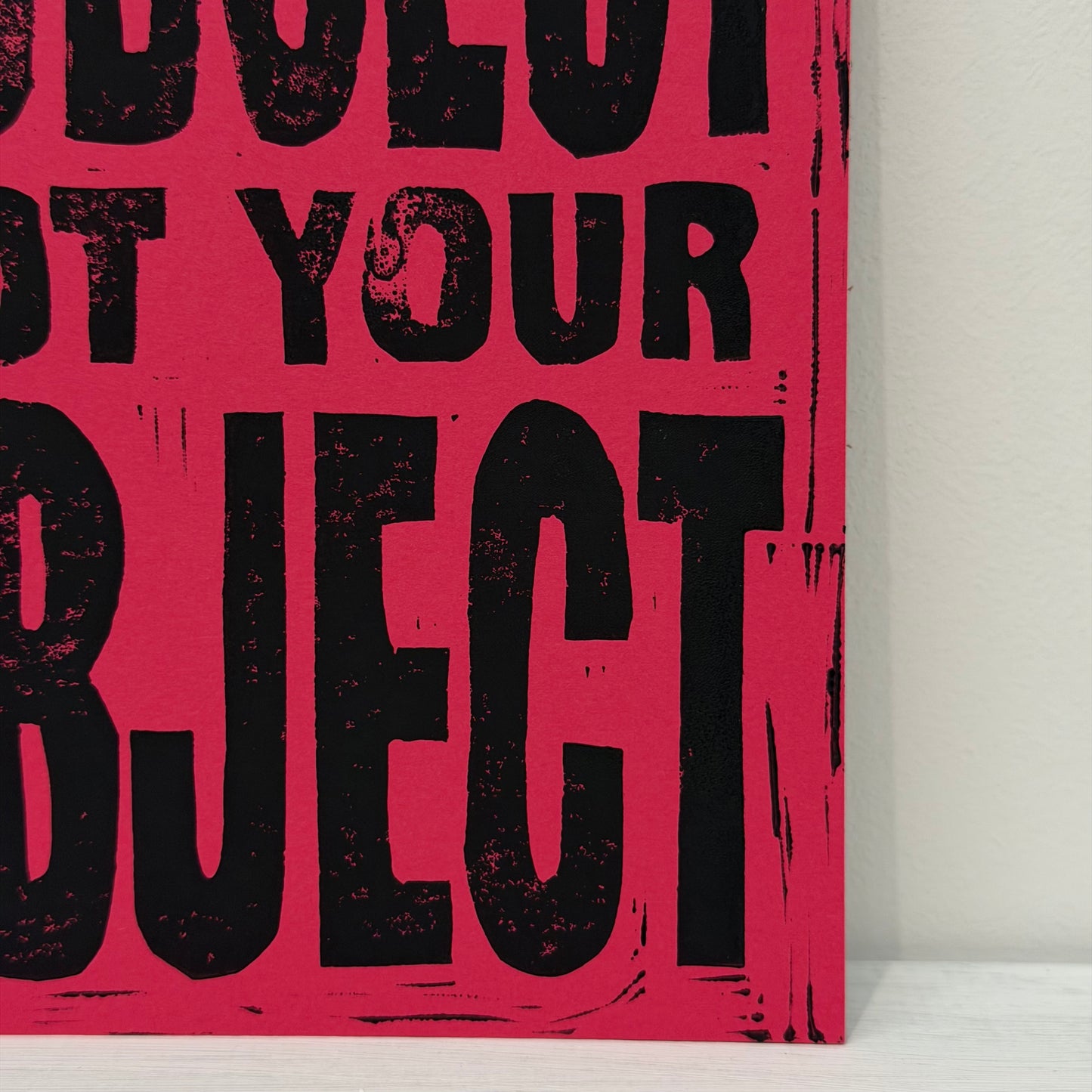 A5 Pink Lino Print