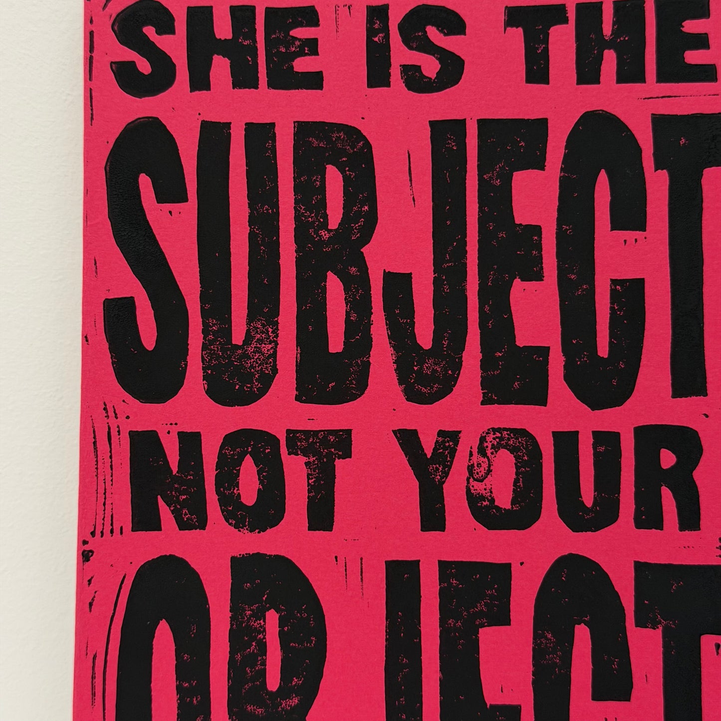 A5 Pink Lino Print