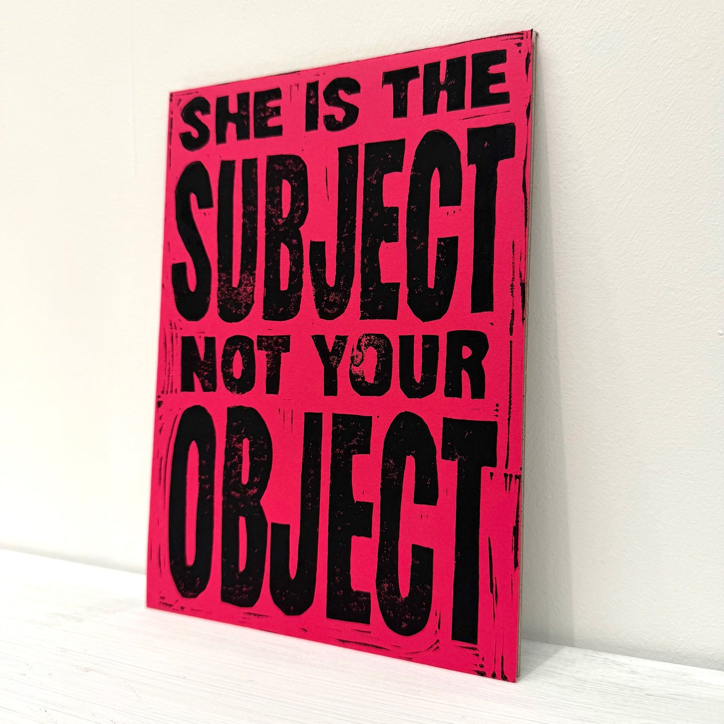 A5 Pink Lino Print