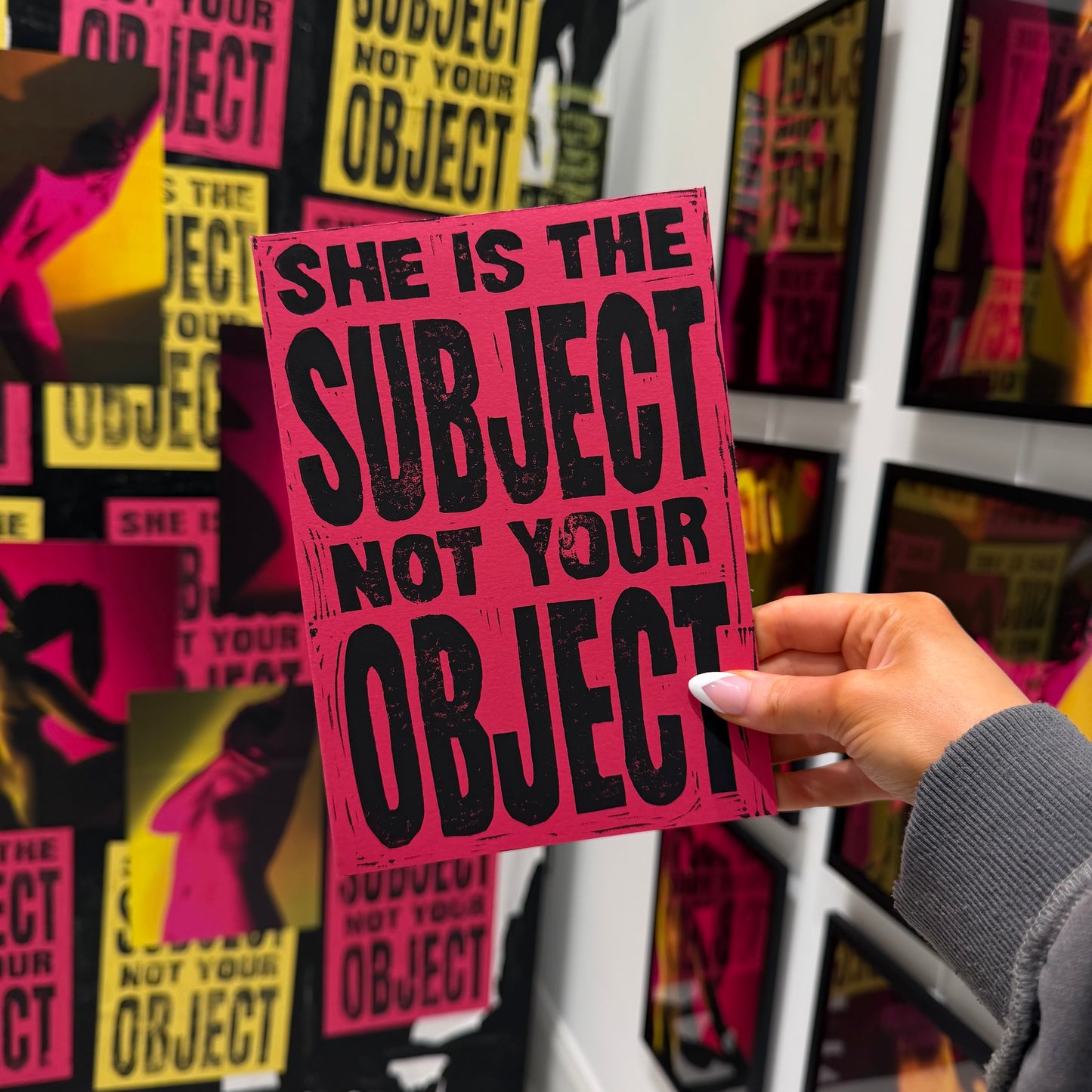 A5 Pink Lino Print