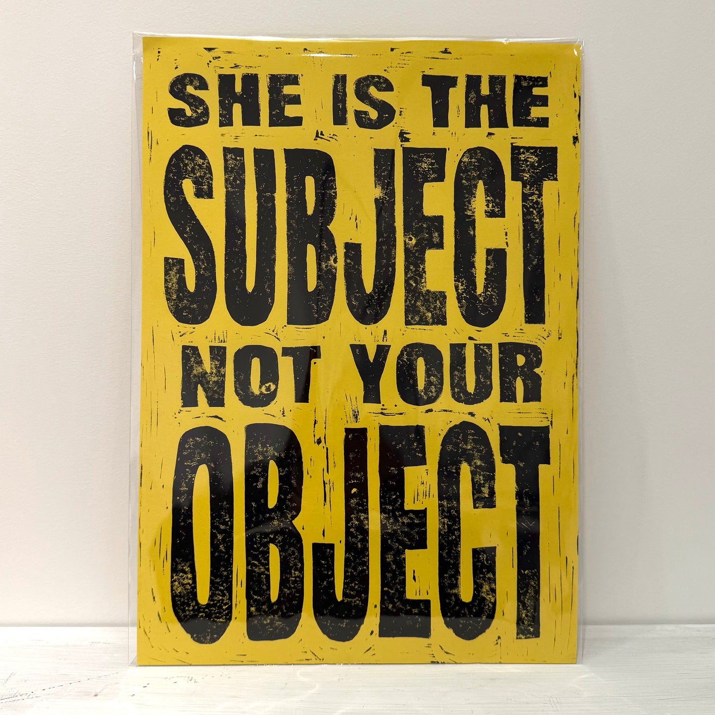 A3 Yellow Lino Print