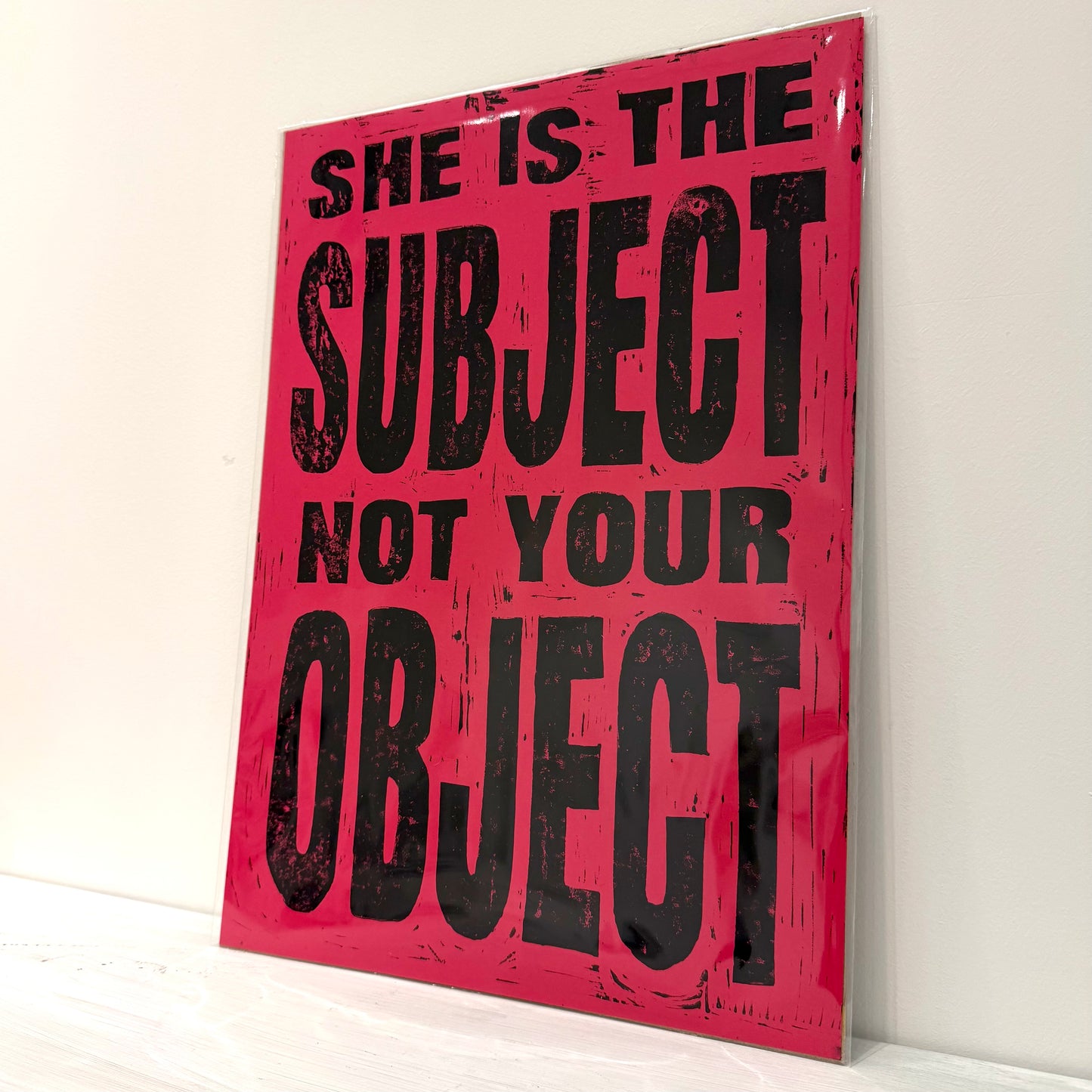 A3 Pink Lino Print