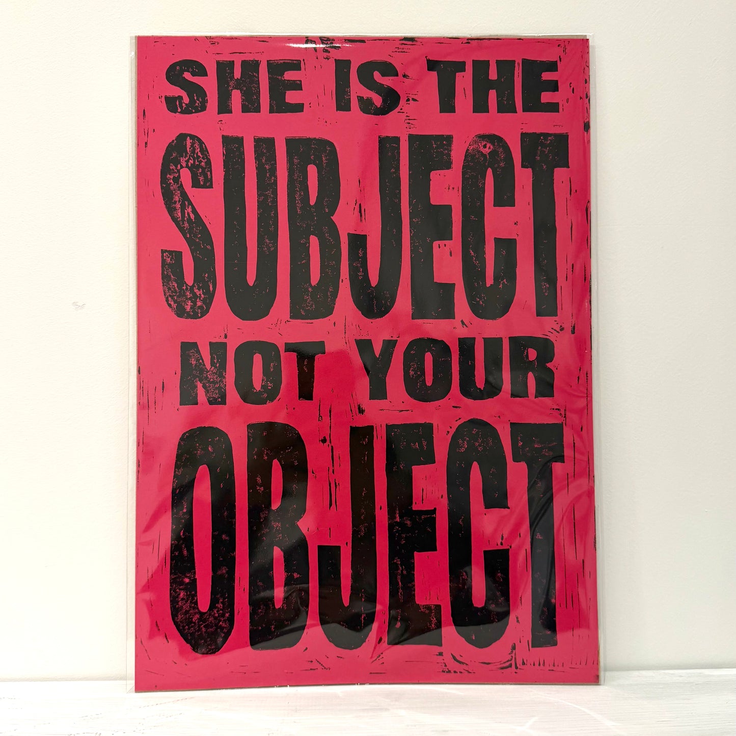 A3 Pink Lino Print